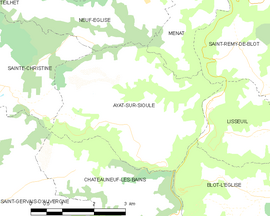 Mapa obce Ayat-sur-Sioule