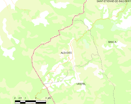 Mapa obce Aldudes