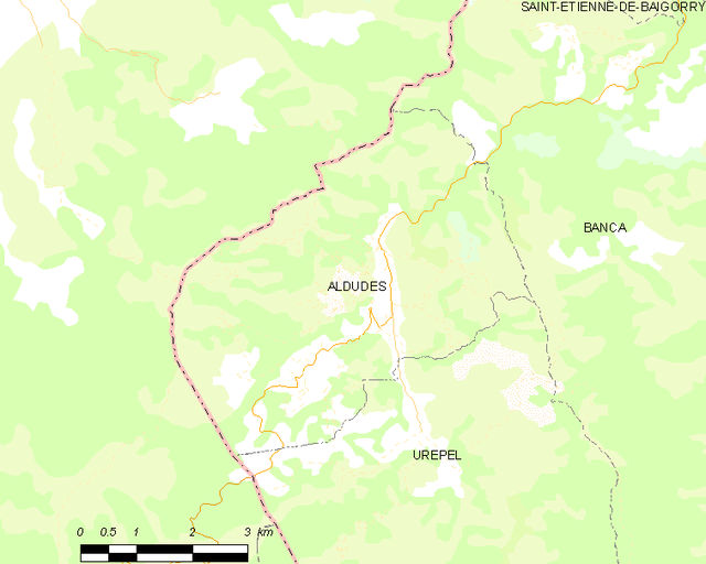 Poziția localității Aldudes