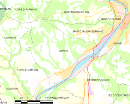 Mapa obce Ampuis