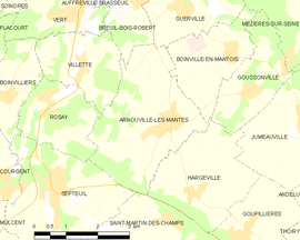 Mapa obce Arnouville-lès-Mantes