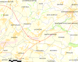 Mapa obce La Crèche