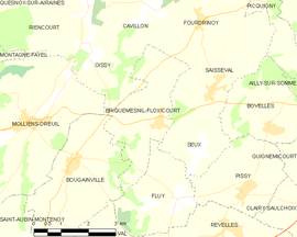 Mapa obce Briquemesnil-Floxicourt