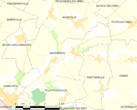 Mapa obce Maisnières