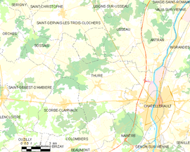 Mapa obce Thuré