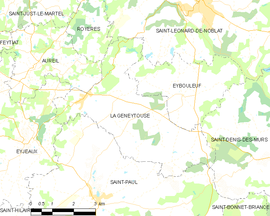 Mapa obce La Geneytouse