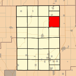 Nilwood Township, Macoupin County, Illinois.svg'yi vurgulayan harita