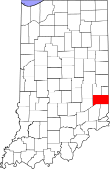 Harta e Franklin County në Indiana