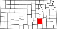 Harta e Butler County në Kansas