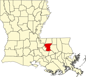 Ubicación de la parroquia de Baton Rouge East