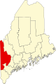 Map of Maine highlighting Oxford County.svg