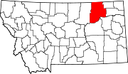 Map of Montana highlighting Valley County.svg