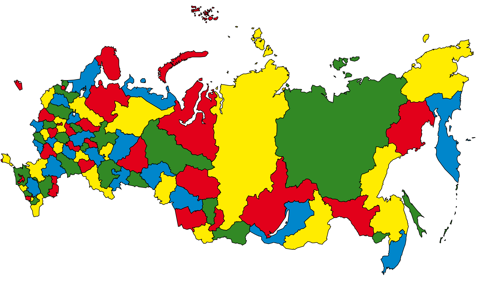 Раскрасить карту разными цветами