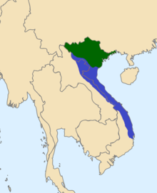 From 1533 until 1592, Vietnam was divided between the northern Mac dynasty and the southern Le dynasty. Map of Southern and Northern Dynasties of Vietnam.png