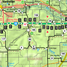 2005 KDOT Map of Wabaunsee County from KDOT (map legend)