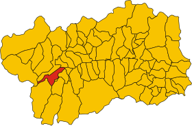 Map of comune of Arvier (region Aosta Valley, Italy).svg