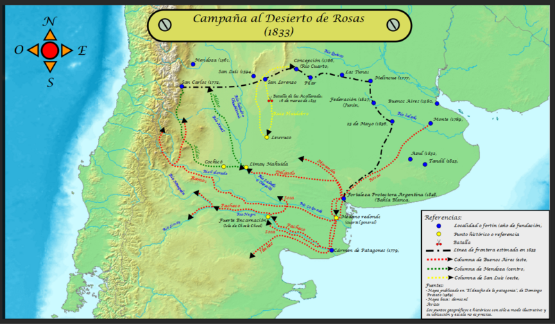 Archivo:Mapa de la Campaña al Desierto por Rosas 1833.png