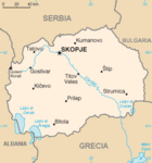 Carte politique de la Macédoine du Nord