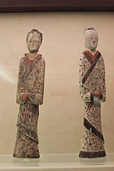 Mawangdui Painted Figurines wearing qujupao shenyi, Han dynasty