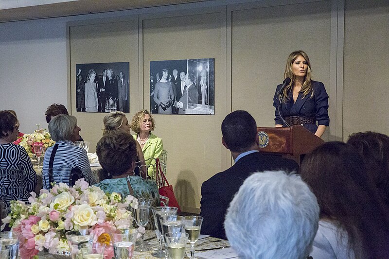 File:Melania Trump attends "The First Lady Luncheon" hosted by Senate spouses, April 2017.jpg
