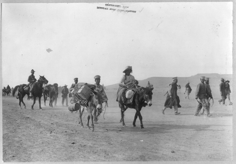 File:Mexican War, 1914- Soldiers walking with pack burros LCCN2003655587.tif