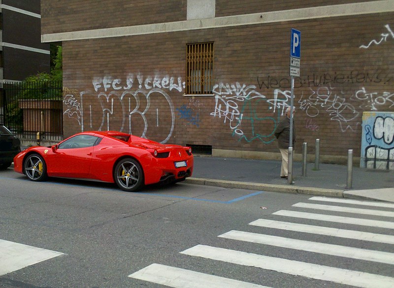 File:Milano, Italy 2013 - Ferrari 458 Spider - red convertible.jpg