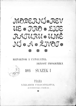 Obálka prvního čísla Moderní revue (1/1895)