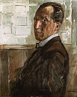 Self-portrait 1918. oil on canvas medium QS:P186,Q296955;P186,Q12321255,P518,Q861259 . 88 × 73 cm (34.6 × 28.7 in). The Hague, Gemeentemuseum Den Haag.