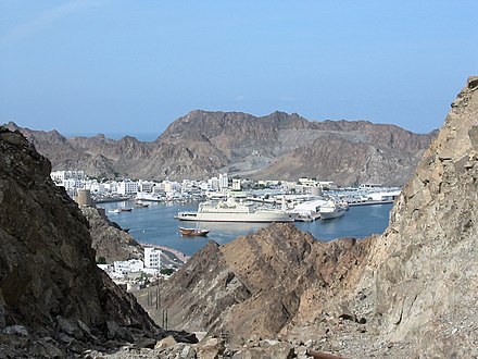 View of Mutrah harbor from trekking path C38