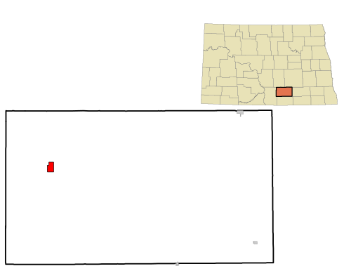Location of Napoleon, North Dakota