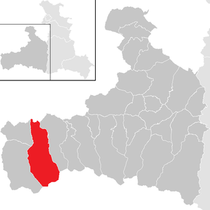 Kommunens placering Neukirchen am Großvenediger i Zell am See-distriktet (klikbart kort)