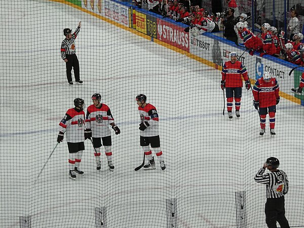 Austria against Norway during the 2022 IIHF World Championship