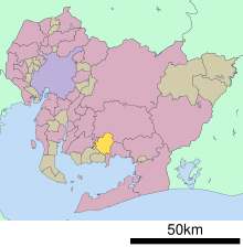Aichi Prefecture'daki Nukata Bölgesi.svg