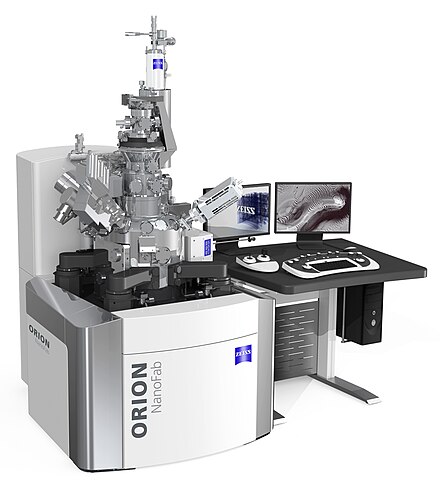 An Orion Nanofab helium ion microscope by Zeiss Microscopes ORION NanoFab - Helium Ion Microscope (8410606251).jpg