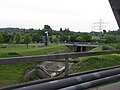 Blick von der Emscherbrücke auf die Austrittsstelle des Dückers (Läppkes Mühlenbach)