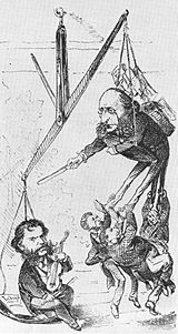 Offenbach and Strauss, 1871 cartoon. Offenbach and Strauss.jpg