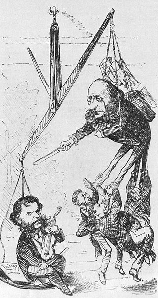 Offenbach and Strauss, 1871 cartoon.