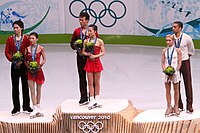 Olympics 2010 Pairs figure skating podium.jpg