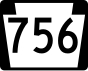 Pennsylvania Route 756 işaretçisi