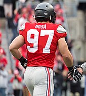 Bosa playing with Ohio State in 2016 PAB FB vsOSU2016 61 (31161500011) (2).jpg