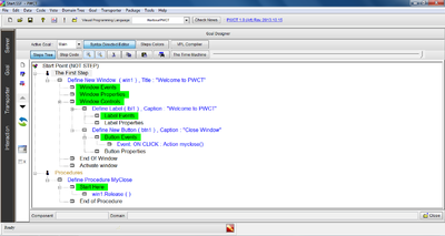 PWCT 1.9 Environment - The Goal Designer window