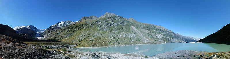 File:Panoramic view at the Turtmannsee (15101676587).jpg