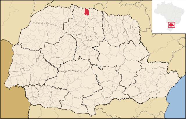 Localização de Centenário do Sul no Paraná