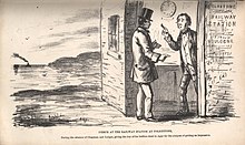 Contemporary news illustration. The caption reads "Pierce at the railway station at Folkstone. During the absence of Chapman and Ledger, giving the key of the bullion chest to Agar for the purpose of getting an impression."