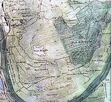 Carte topographique de la colline de Bregille, datant du XIXe siècle.