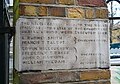 Plaque in the wall surrounding the churchyard of St Mary's Church in Rotherhithe.