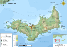 Mappa topografica di Porquerolles