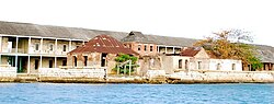 Royal Naval Hospital buildings of 1821 in Port Royal, Jamaica; Admiral Benbow had established the island's first naval hospital in 1701. Port Royal Naval Hospital.jpg