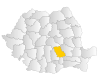 Prahova İlçesini vurgulayan Romanya Haritası