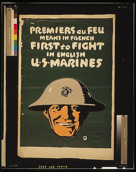File:Premiers au feu means in French first to fight, in English U.S. Marines - F. LCCN2002709065.jpg